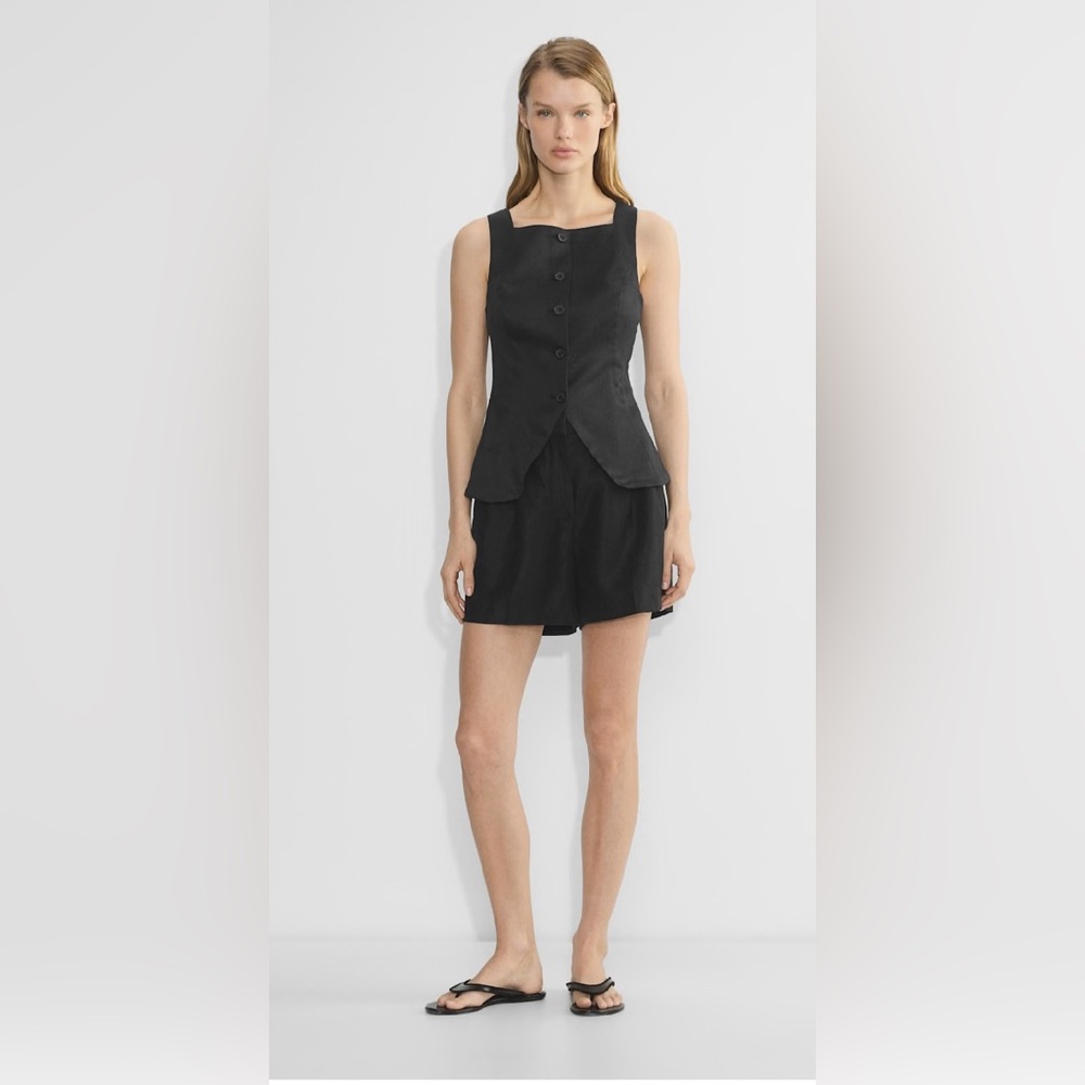 Babaton Black linen Vest 6